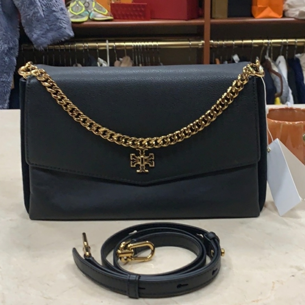 TORY BURCH KIRA MIXED-MATERIALS DOUBLE-STRAP XBDY